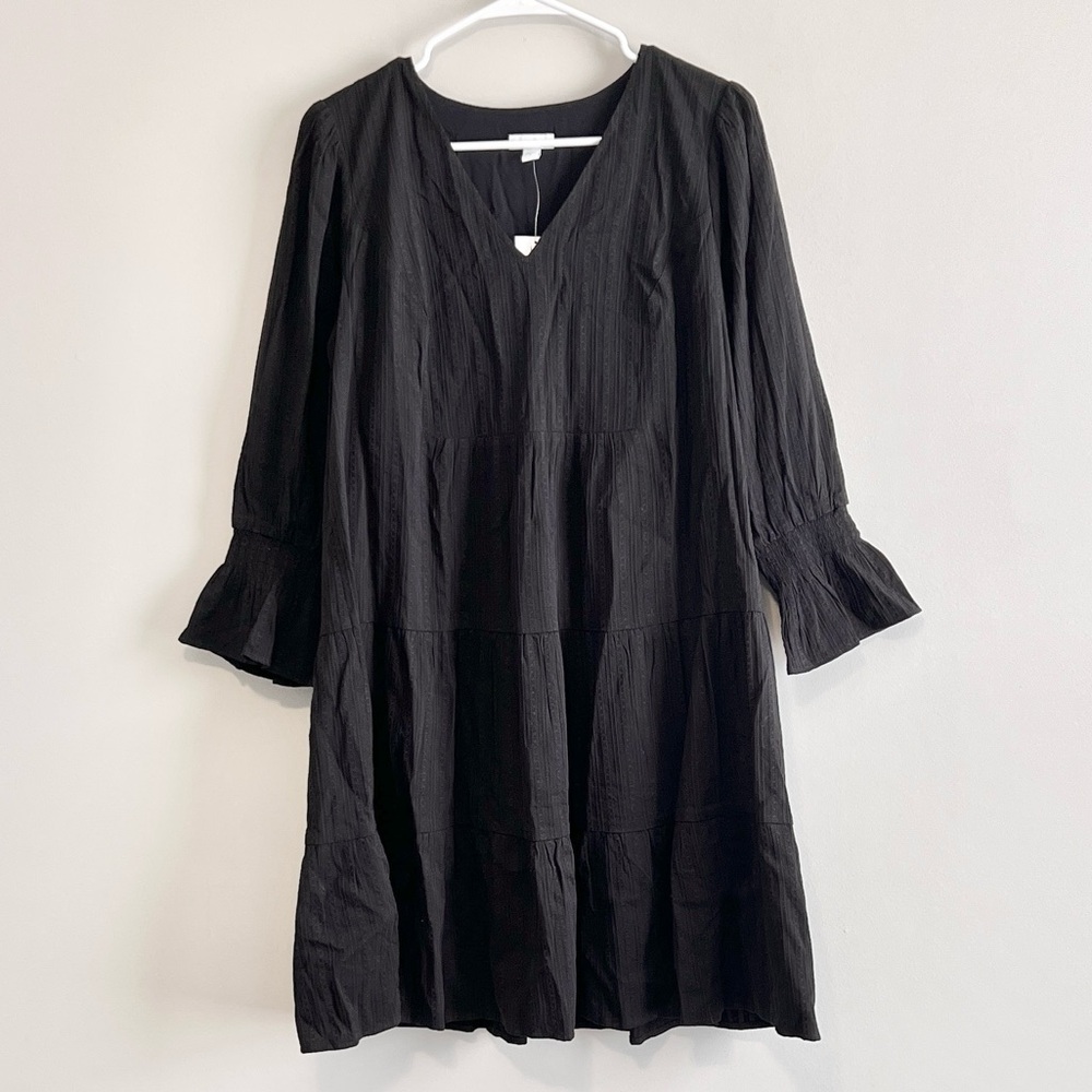 NWT J. Jill Tiered Peasant 3/4 Sleeve Dress